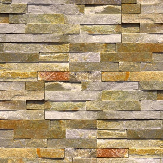 Yellow Quartzite Split Face Cultured stone Feature Wall Clading Rock Panel