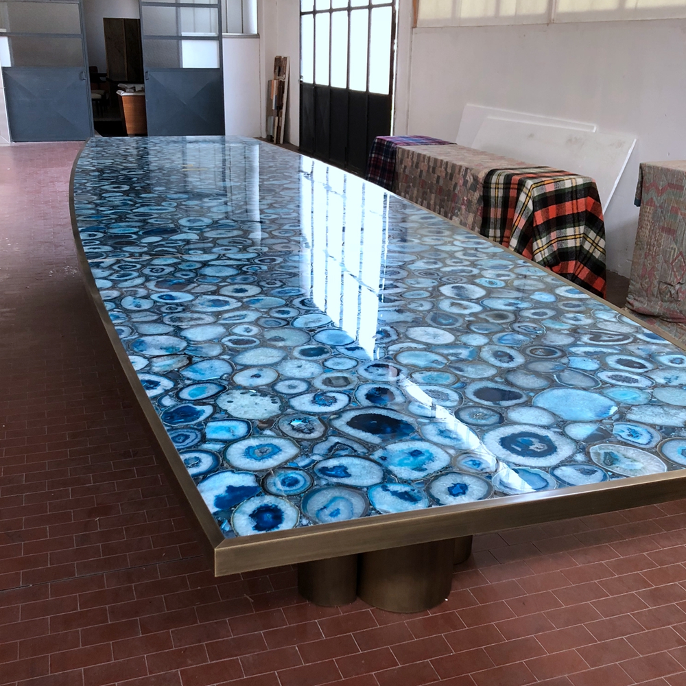 Agate Stone Table Semi-Precious Stone Table